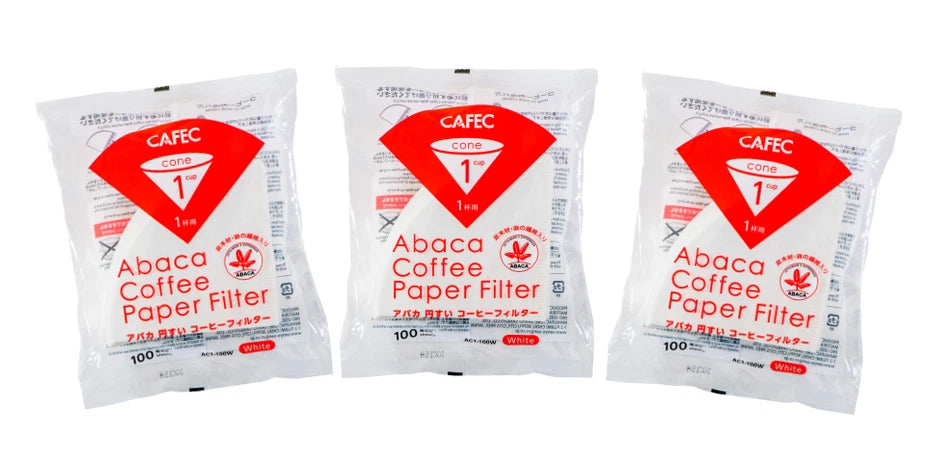 Cafec Abaca Filter Paper 1cup 100pcs (AC1-100) Bundle of 3